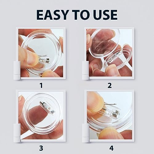 20 Pack Clear Button Pins 1.5 inch DIY Button Pins Kit Make Your Own Acrylic Buttons with Sublimation Maker Set for for Christmas Craft Supplies DIY Badges School Projects