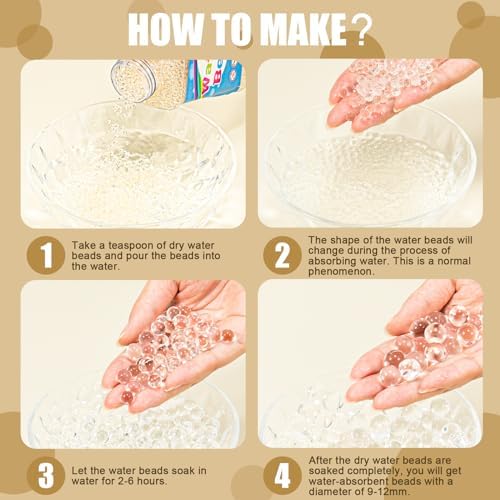 ZTML MS 60,000 Pieces Clear Water Gel Jelly Beads Clear Water Beads, Vase Fillers for Centerpieces, Floating Candle Making, Christmas New Year Decoration Floral Arrangement (Transparent)