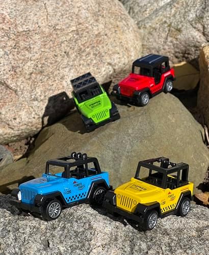 1 Set of 4pcs Mini Pull Back Off-Road Toy Cars Vehicles, Jeep-Like, Birthday Gifts, Party Favors,Christmas Stuffers for Toddlers Kids Boys Girls