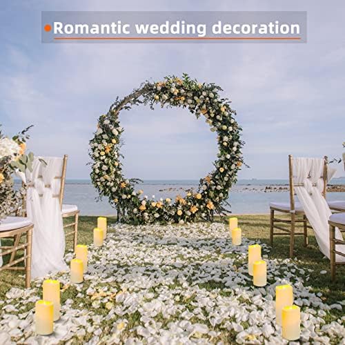 YIWER Waterproof Flameless Candles, Outdoor Battery Operated LED Pillars Candles, Electric Fake Candle Set of 9 with Remotes, Halloween, Christmas Decorations