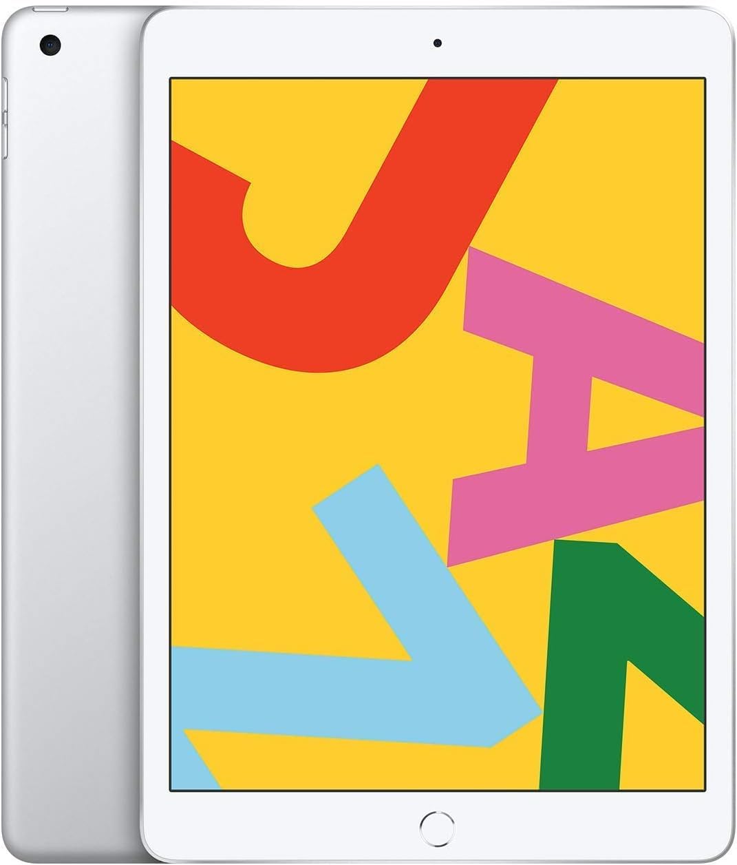 2019 Apple iPad 7th Gen (10.2 inch, Wi-Fi + Cellular, 128GB) Silver (Renewed)