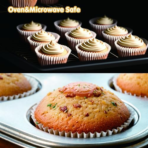 Jumbo Cupcake Liners 300 pcs Natural Muffin Liners No Smell,Food&Grade,Greaseproof Paper Baking Cups, Cupcake Wrappers for Party,Christmas by GoldenBakeryFamily