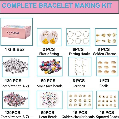 XMZCOLA Clay Beads Charm Bracelet Making kit, 12800pcs Pcs 96 Colors 6mm Flat Spacer HEI shi Beads Kits, Crafts Gifts Set for 2025 Christmas Gifts