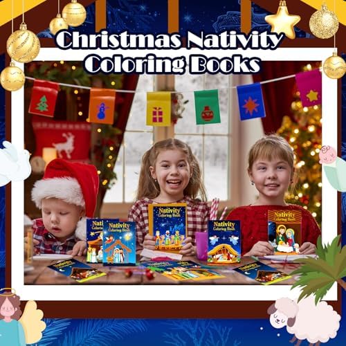 Cholemy Christmas Nativity Coloring Books Bulk Religious Christian Activity Bible Drawing Book for Christmas Party Church Bag Filler(48 Pcs)