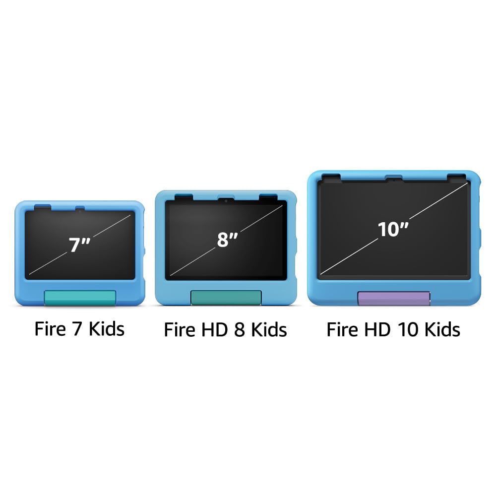 Amazon Fire 7 Kids tablet (newest model) ages 3-7. Top-selling 7" kids tablet on Amazon. Includes ad-free and exclusive content, easy parental controls, 10-hr battery, 16 GB, Red