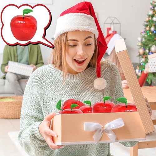 10 Pcs Large Plastic Apple Container Apple Shaped Candy Toy Gift Filled Containers for Christmas, Party, Valentine's Day, Wedding Decorations