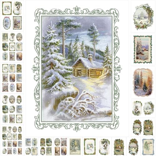 Watersay 20 Pcs Decoupage Paper Pack - 8.3"x11.2" Christmas Winter Landscapes for Decoupage, Craft and Scrapbooking