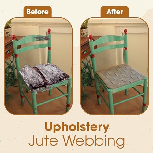 Jute Burlap Webbing Ribbon - 3.15" x 9.83 Yards Upholstery Webbing for Chairs, Furniture, Crafting, Home Decor, Christmas Garland, Jute Wreath, Banner