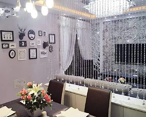 33 Ft Crystal Acrylic Gems Bead Garland Strands Hanging Octagon Prism Bead Chain Garlands for Wedding Home DIY Craft Jewelry Party Christmas Tree Decoration (with Diamond Pendant)