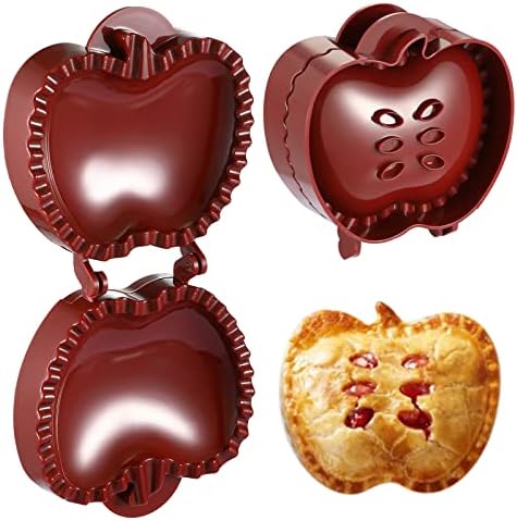 Lounsweer Hand Pie Presser Mini Pocket Pie Maker for Baking Cookie Dough One Press Pastry Mold Tool for Fall Thanksgiving Christmas Party Supplies(Apple Shape)