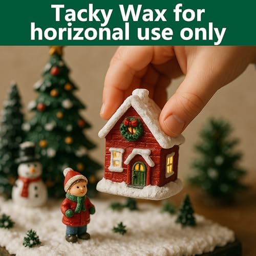 2.1oz Tacky Wax,Tacky Wax Adhesive Sticky Putty,Removable Exhibit Waxs for Christmas Village Landscape Securing Small Items