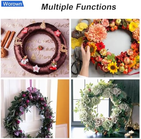Worown 8 Pcs (8 & 12 Inch) Foam Wreath Forms, Foam Rings for Home Front Door, Christmas, Thanksgiving Day and Wedding Decorations