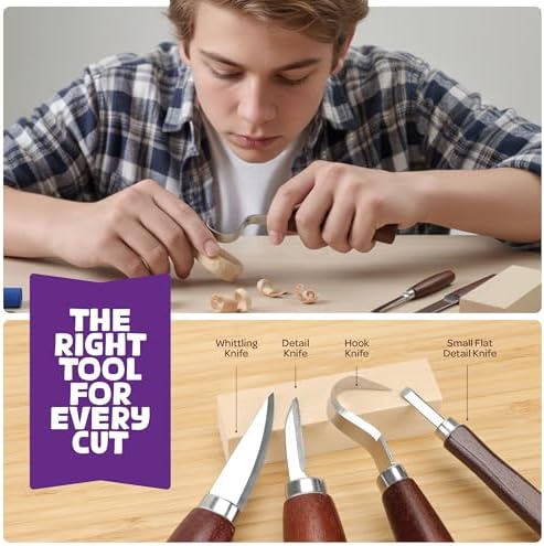 Wood Whittling Kit - Wood Carving Tools - Crafts for Adults - Christmas Unique Gifts - Teen Boy Gifts - Birthday Gift Ideas for Women - Hobbies DIY Kits for Adults, Boys, Girls, Women, & Men