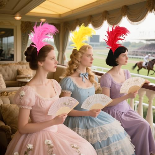 YARIEW Feather Fascinator Headbands for Women Elastic Headband for Prom Cocktail Wedding Tea Party Birthday Halloween Christmas Yellow