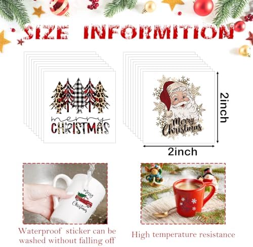 50Pcs Christmas Word Decals Stickers for Crafts UV DTF Merry Christmas Ornament Decals Christ Vinyl Stickers for Ornaments Ball Glass Jars Cups Wood Decor(ho50)