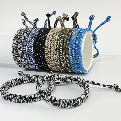 12 pcs Braided Friendship Bracelets for Teen Boys Adjustable Paracord Bracelets Handmade Goody Bag Stuffers Easter Basket Filler Tween Teenager Birthday Christmas Camping Party Favors