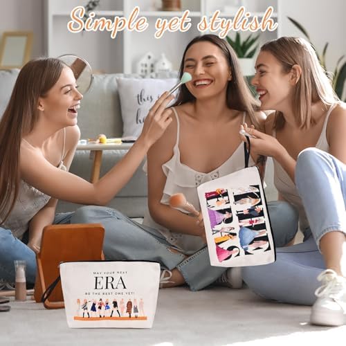 2 PCS Music Lover Makeup Bag, Singer Makeup Bags, Waterproof Travel Cosmetic Organizer with Double Sided Print, Large Capacity, Gift for Women Friends TS Fans Birthday Christmas