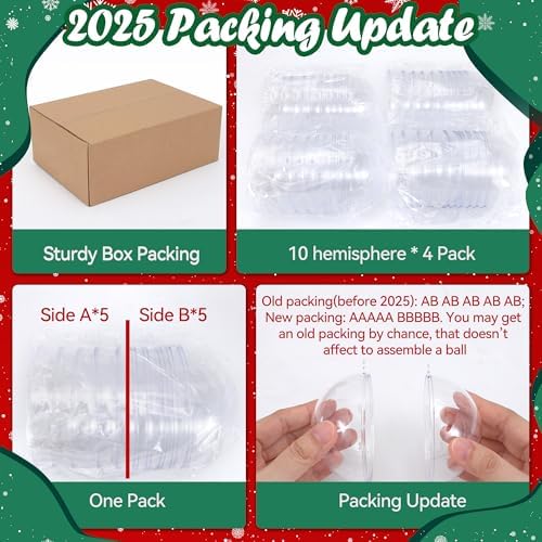 20 Pack Clear Plastic Fillable Ornament Ball 3.15''/80mm for Christmas,Holiday, Wedding,Party,Home Decor