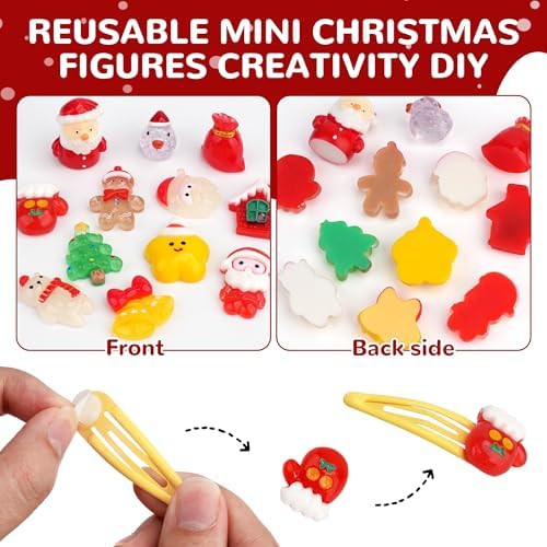 100+pcs Christmas Mini Resin Figures 71 StylesTiny Resin Animals Little Small Figures Christmas Party Favors Bag Fillers Garden Miniatures Figurines (Classic Christmas)