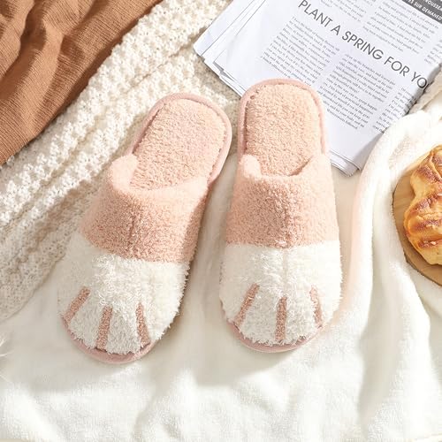 SINNO Cute Animal Slippers for Women Indoor Outdoor Memory Foam House Slipper Soft Warm Cozy Fuzzy Bedroom Non-Slip Shoes Christmas Gift ladies