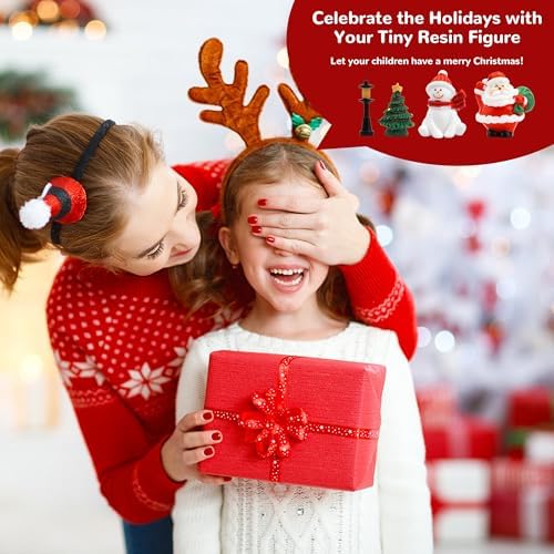 100+pcs Christmas Mini Resin Figures 71 StylesTiny Resin Animals Little Small Figures Christmas Party Favors Bag Fillers Garden Miniatures Figurines (Classic Christmas)