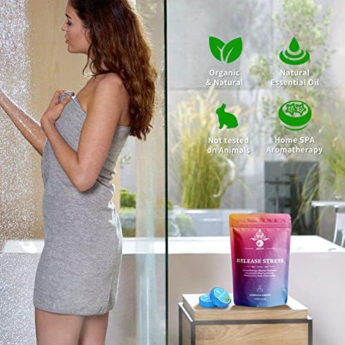 18-Pack Shower Steamers Aromatherapy, Christmas Stocking Stuffers Gifts for Women or Men, Organic Shower Bombs with Chamomile Rose Lavender Mint Watermelon Eucalyptus Essential Oil