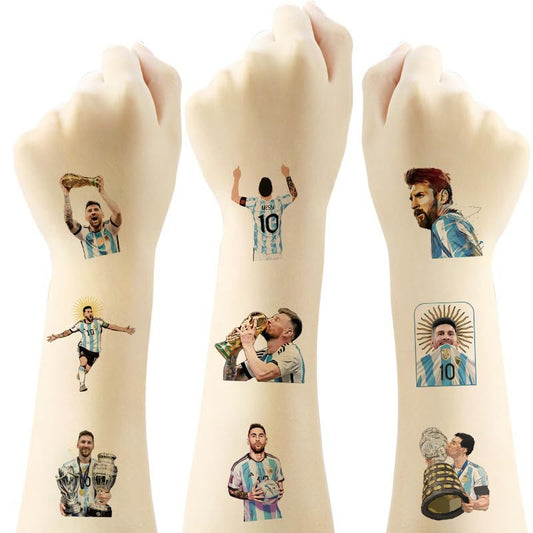 40Sheets Football Messi Temporary Tattoos for Kids,Cartoon Temporary Tattoos Gift For Fan Birthday Party Decorations for Girl Boys Home Activity Class Prizes Carnival Christmas Rewards