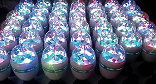 YouOKLight E26 Rotating RGB Disco Ball Light, LED Strobe Bulb Magic Ball Light, for Birthday Party Club Bar Karaoke Halloween Christmas