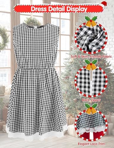 Who Lou Costume for Girl 5 Pcs Red Christmas Costumes Outfit with Blonde Wig Xmas Halloween Cosplay Holiday