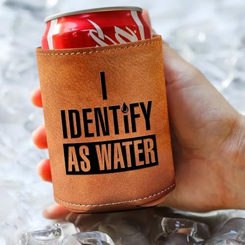 Gifts for Dad Grandpa Husband, 12Oz Faux Leather Can Cooler, Christmas Stocking Stuffers Gift, Funny Gag Mens Gifts ldeas from Daughter Son for Men White Elephant Gifts for Adults with Humorous Design