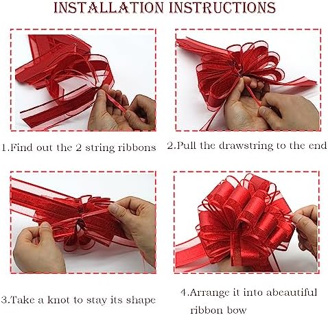 HSXJJ 6 Pcs Large Gift Bow,Pull Bows for Gift Wrapping,6 inches,Basket and Wedding Decoration,Holiday and Birthday Presents Wrapping Bows,Christmas Bows for Gift Wrapping(Green)