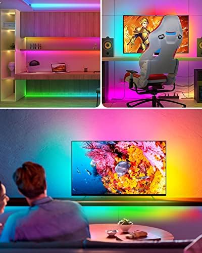 Daymeet TV Led Backlight, 9.8 FT LED Lights for TV 32-60 inch, ICRGB 5050 Rainbow Color TV Led Strip Lights USB Music Sync Bluetooth APP Control with Remote for Room Bedroom Christmas Decor