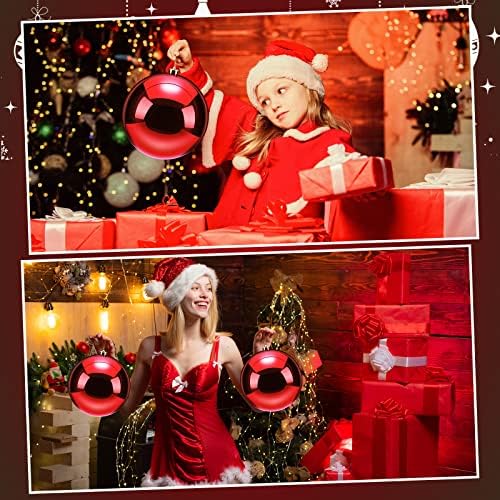 Zubebe 4 Pcs Extra Large Christmas Ball Ornaments 8'' (200 Mm) Giant Oversized Plastic Xmas Ball Big Hanging Christmas Tree Ornaments for Holiday Party Outdoor Decor(Shiny Red)
