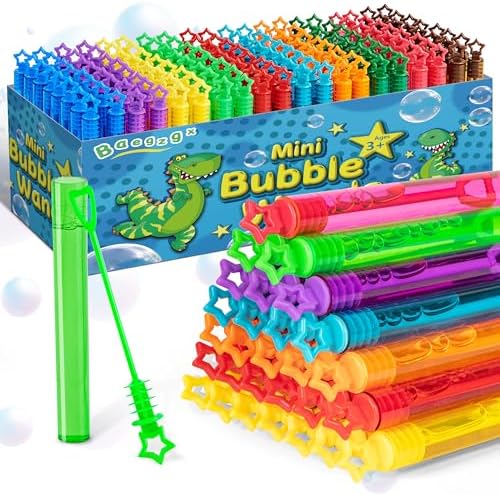 200 PCS Mini Bubble Wands in 10 Colors, Ideal for Birthday Parties, New Year's, Christmas, Valentine's Day, Carnival, Goodie Bag Stuffing, Party Gifts for Kids