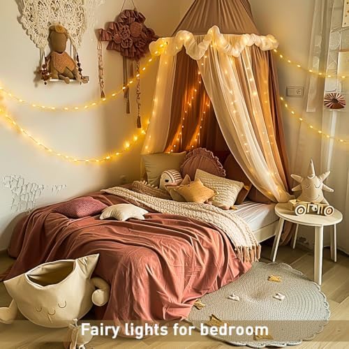 JMEXSUSS Warm White Battery Operated Fairy Lights: 50 LED Twinkle Christmas Tree Lights - 16ft Copper Wire Waterproof for Holiday Indoor Outdoor Decor