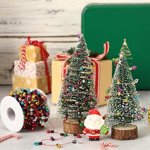 Jansun 32.8 Feet Dollhouse Fake Lights String, Miniatures Dollhouse Christmas Lights String Decorations for Doll House Miniature Furniture Crafts Accessories Christmas Holiday Wedding Party Decor