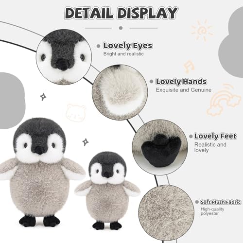 Soft Penguin Plush Stuffed Animals 9" Cute Penguin Stuffed Plushies Pillow Birthday Christmas Valentine's Day Gifts for Kids Girlfriend(Small)