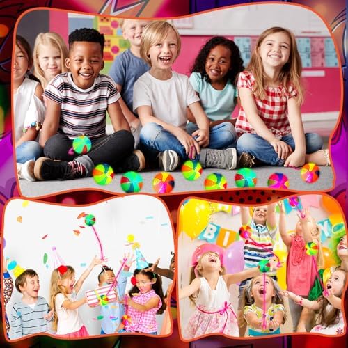 Wettarn 24 Pcs 2.6 Inch Bouncy Light up Ball for Kids LED Flashing Spiky Sensory Stress Balls Fidget Sensory Glow Toys Carnival Prizes Bulk School Halloween Christmas Party Favor(Basketball)