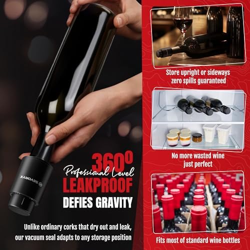 2 Pack Wine Stopper for Bottle, Premium Wine Saver with Built-in Date Tracker, Leakproof Design, Ideal Christmas and Birthday Gift for Wine Lovers.