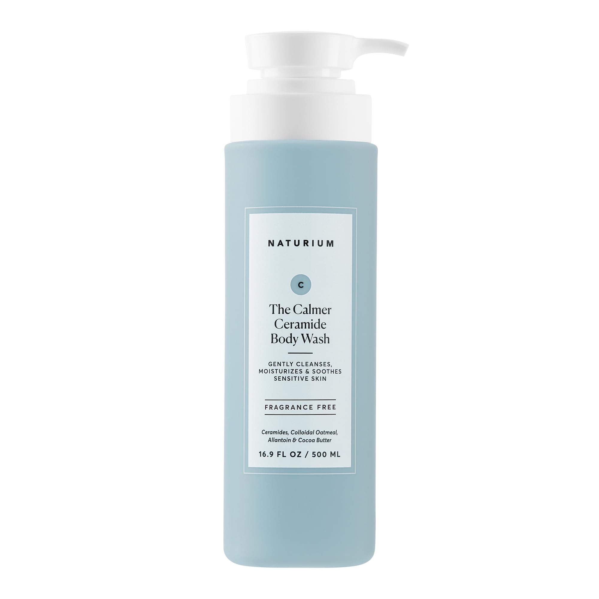 Naturium The Calmer Ceramide Body Wash, Frangrance-Free, Cleansing & Moisturizing for Dry, Sensitive Skin, Dermatologist-Tested, Paraben & Cruelty-Free, 16.9 oz