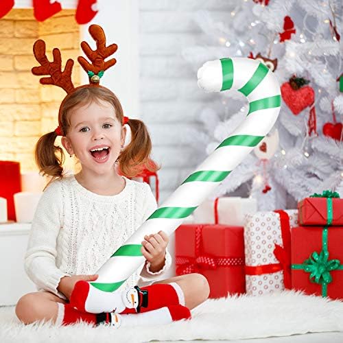 ASTARON 8 Pack 35" Inflatable Christmas Candy Canes for Christmas Decorations, Jumbo Candy Canes for Outdoor Holiday Decorations, Christmas Party Decorations Supplies