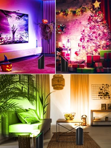 ZUCKEO Indoor Uplighting RGB Floor Can Light LED Spotlight Uplights, 5W Indoor Color Changing Spot Light GU10 Bulb Accent Up Lighting for Plant Corner Christmas, 5.25FT Plug in Cord & Switch, 1 Pack