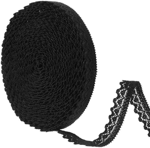 10 Yards Black Elastic Lace Trim, Wide Stretchy Crochet Lace for Crafts, Wedding Decoration, DIY Sewing, Christmas