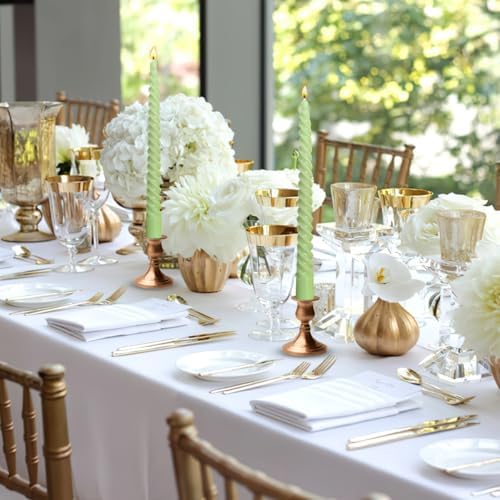 6 Pack 10 Inch Sage-Green Spiral Taper Candles for Christmas and Spring Home Decoration, Unscented Dripless Twisted Candlesticks for Dinner St. Patrick's Day Earth Day and Garden Parties