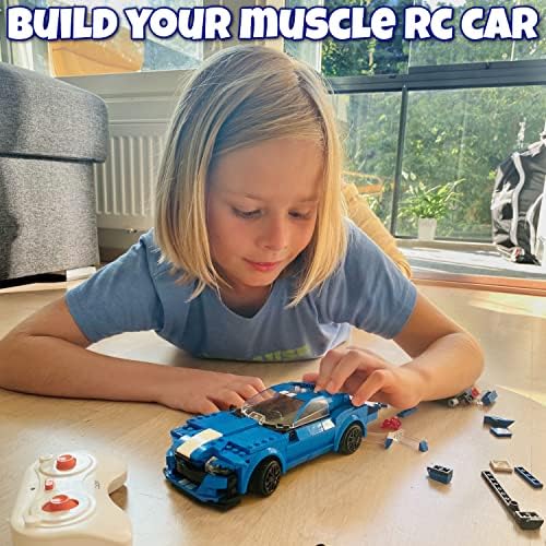 WISEPLAY Build Your Own RC Car Kit for Kids | 325-Pieces STEM Building Toys for Boys and Girls | Perfect Christmas & Birthday Gift for 6-10 Year Olds (Blue)