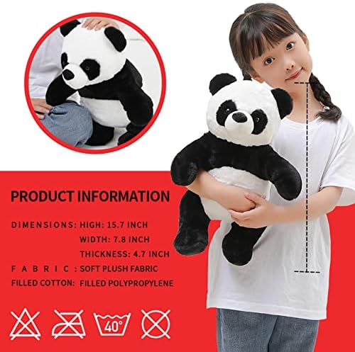 18" Panda Bear Stuffed Animal Plush Toy Cute Soft Body Doll Pillow Kawaii Giant Panda, Gift for Kids Boy Girl Birthday Valentines Christmas