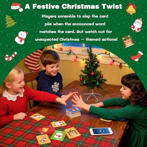 OHOME Stocking Stuffers - Christmas Card Game Snowman Sock Cane Bell Hat for Family Kids Adults Teens Games - Wildly Entertaining & Easy to Learn - 2-8 Players