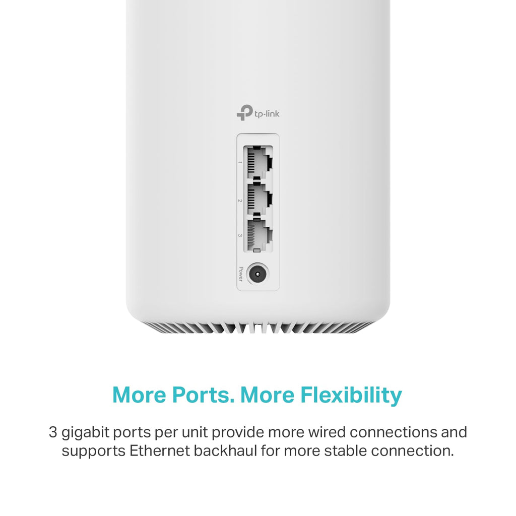 TP-Link Deco XE75 AXE5400 Tri-Band WiFi 6E System - Wi-Fi up to 7200 Sq.Ft, Engadget Rated Best for Most People, Replaces WiFi Router and Extender, AI-Driven New 6GHz Band, 3-Pack
