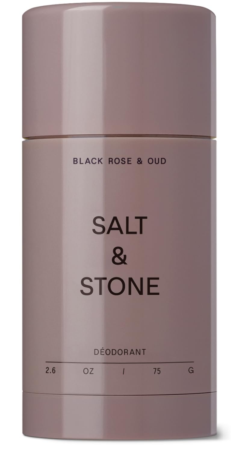 Salt & Stone Aluminum Free Deodorant | Extra Strength 48 Hour Protection for Women & Men | Made with Seaweed Extracts, Niacinamide & Prebiotics | Black Rose & Oud