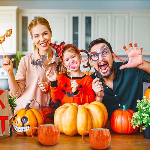 2pcs Pumpkin Mugs - 17 oz Large Fall Coffee Mugs - Ceramic Pumpkin Mugs for Cappuccino Coffee Latte Drinkings - Women Men Thanksgiving Christmas Gift